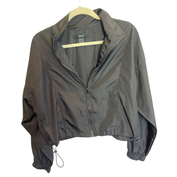 Forever 21 Black Casual Packable Jacket Water Resistant Lightweight Size M Nylon - Picture 1 of 7